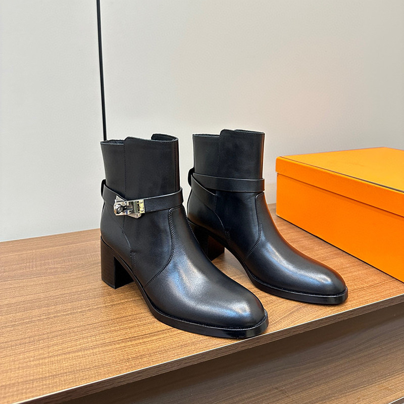 Botines Chelsea de mujer de otoño e invierno, tacón en bloque, hebilla plateada, disponible en marrón y negro