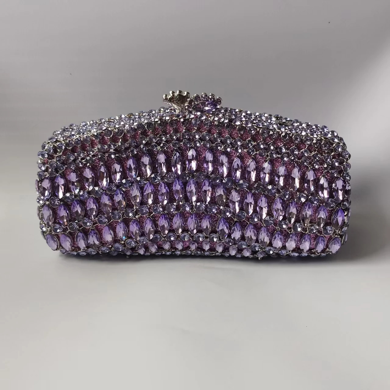 XIYUAN Purple Crystals Women Evening Clutch Purse er Handbag Gold Diamonds Shoulder Bag Wedding Party Purses 260729