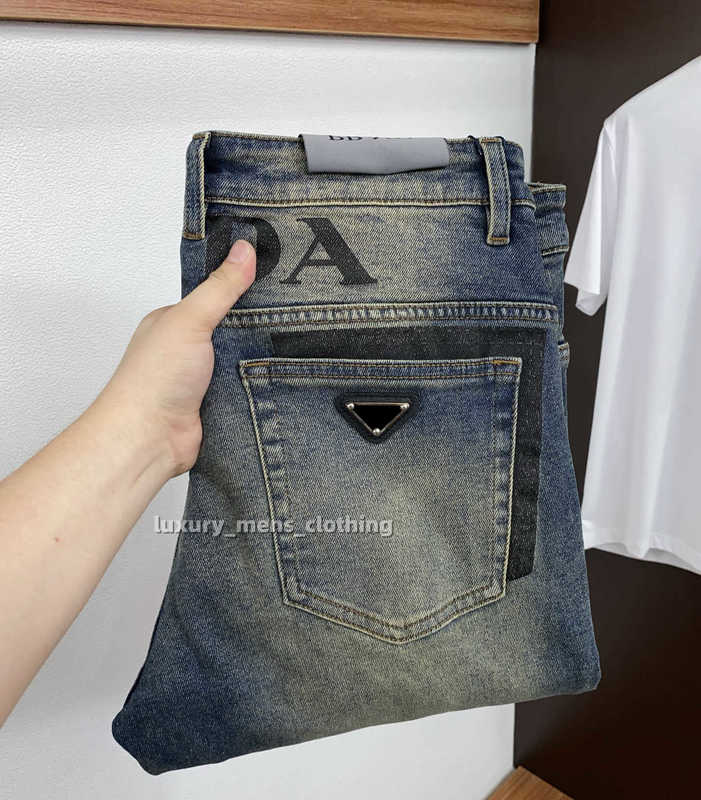 Men's Jeans designer autumn and winter denim pants brand men's jeans with classic patterns stylish and high-end light luxury versatile pan