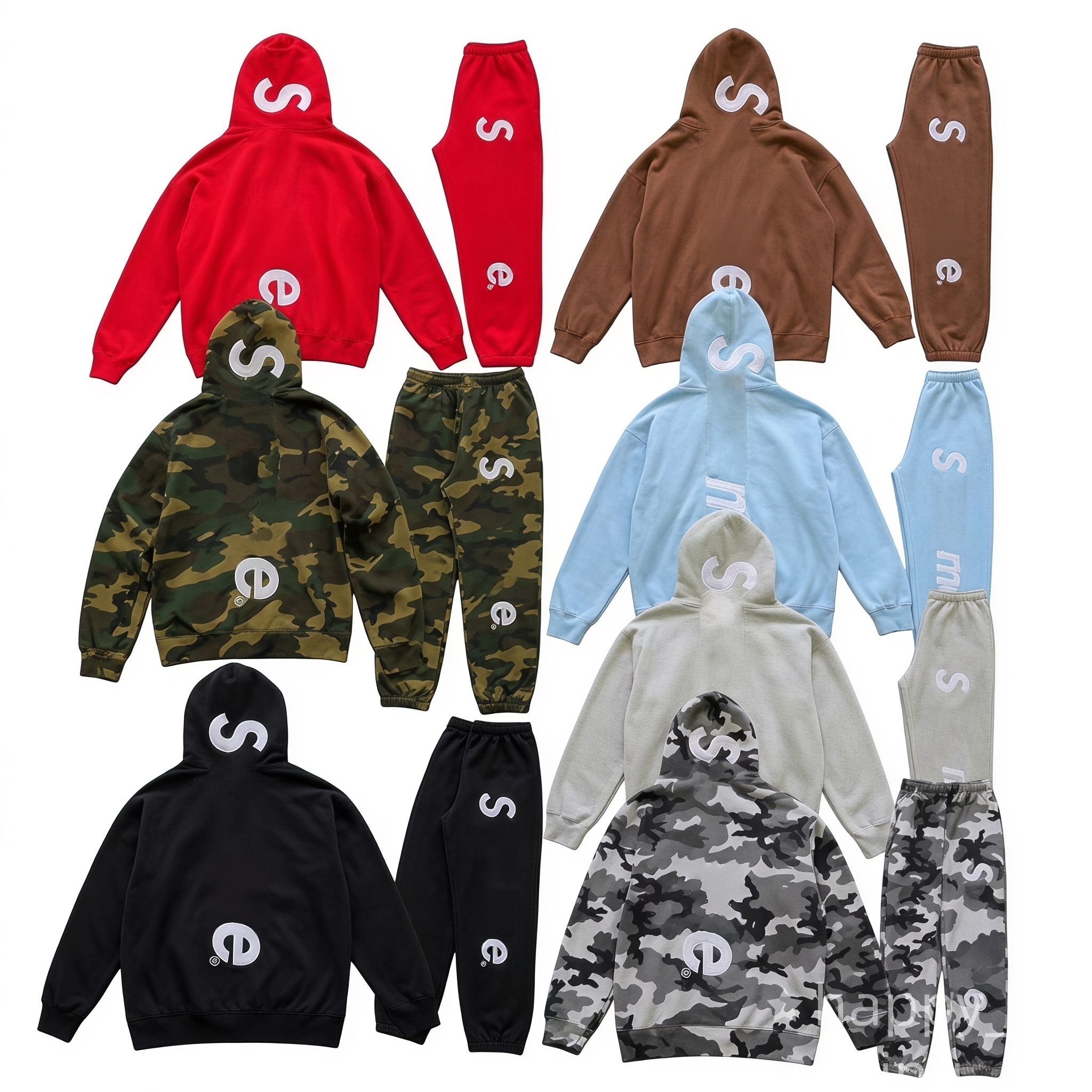 designer hoodies Men hoodies Mens Casual Sweatshirts Set Camouflage military green brand Satin Applique high quality hoodie Hip Hop Street Tracksuit