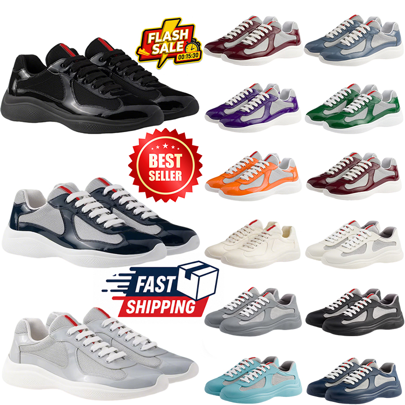 americas cup dress shoes america cups men women low red Sneakers luxury trainers retro luxury patent leather Rubber black grey navy white blue outdo