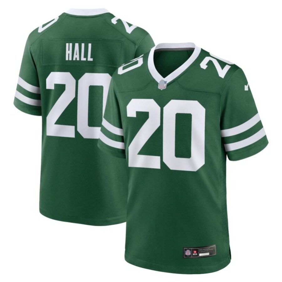 20 Breece Hall 5 Garrett Wilson 1 Sauce Gardner 8 Aaron Rodgers Maillot de football personnalisé entièrement cousu en sergé – Taille complète S-X