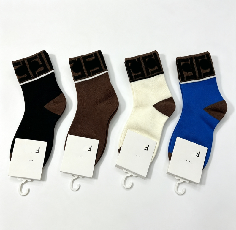 100% Cotton Kids Brand Socks Letters Printed Designer Baby Toddler Socks Cute Children Luxury Sock Child Sock