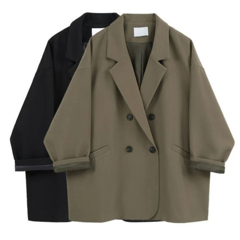 Oversize Blazer Women Suit Korean Chic Black Blazer Casual Coat Streetwear Loose Jackets Solid Womens Clothing Student 260728BJ