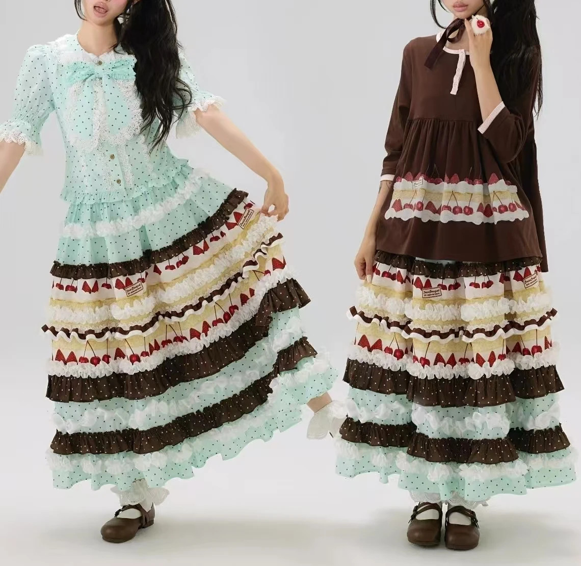 In Autumn 2026 Trend Sweet Contrast Colors Skirts For Womens A Line Patchwork Long Faldas Woman Clothing 260730BJ
