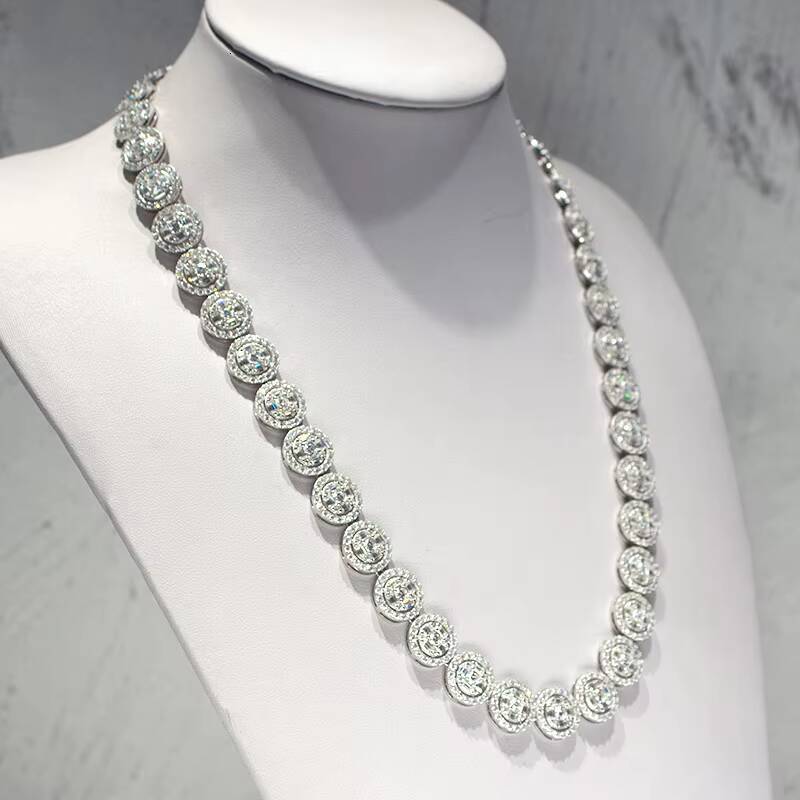 Collier à maillons Hip Hop en argent sterling 925 plaqué or de 13 mm de largeur avec diamant glacé