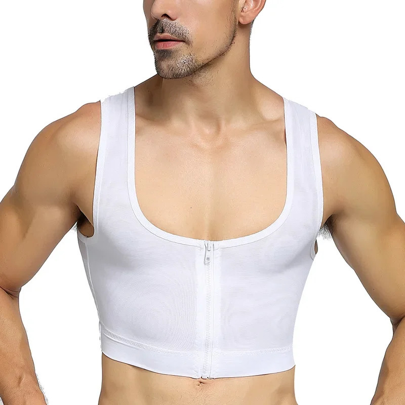 Mens Compression Shirt Undershirt Slimming Tank Top Workout Vest Chest Lifter Body Shaper 260731BJ