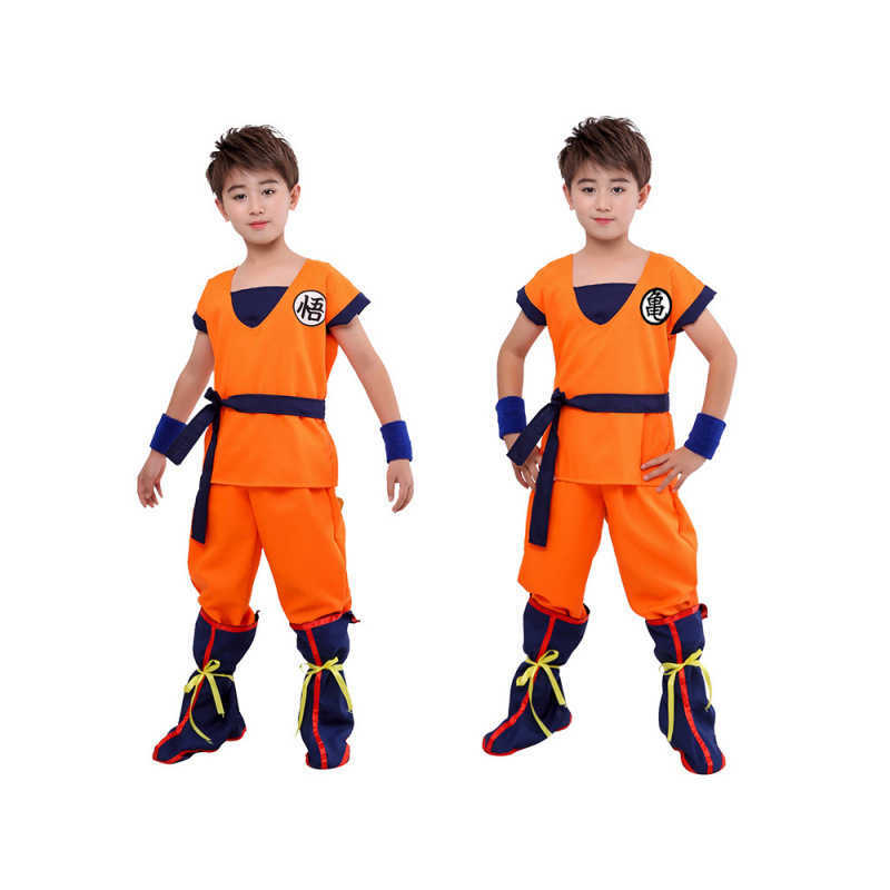 Halloween COS Costume Dragon Ball Super Saiyan Son Goku Childrens Performance Outfit Dress Up L26731