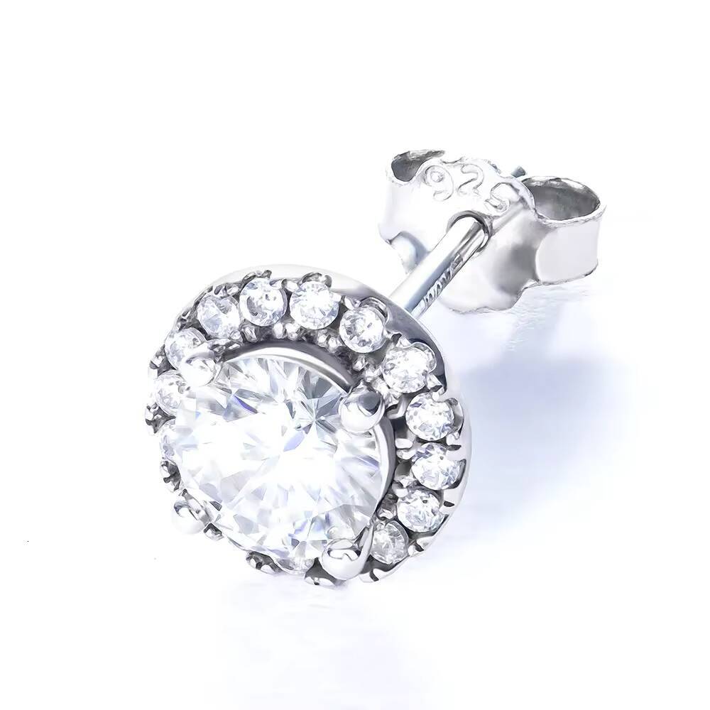 Hot Selling Gra Certified Popular Minimalist 925 Sterling Silver Women Fine Jewelry Diamond Mossanite Moissanite Stud Earrings