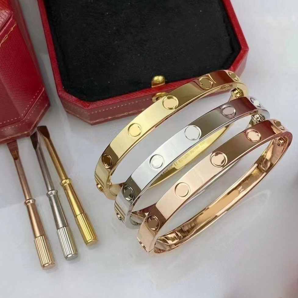 18K Gold bangle Fashion Luxury Designer Silver Ladies Lady Men Screwdriver Diamond Jewelry Womens Mens Bracelets Bangle Bracelet
