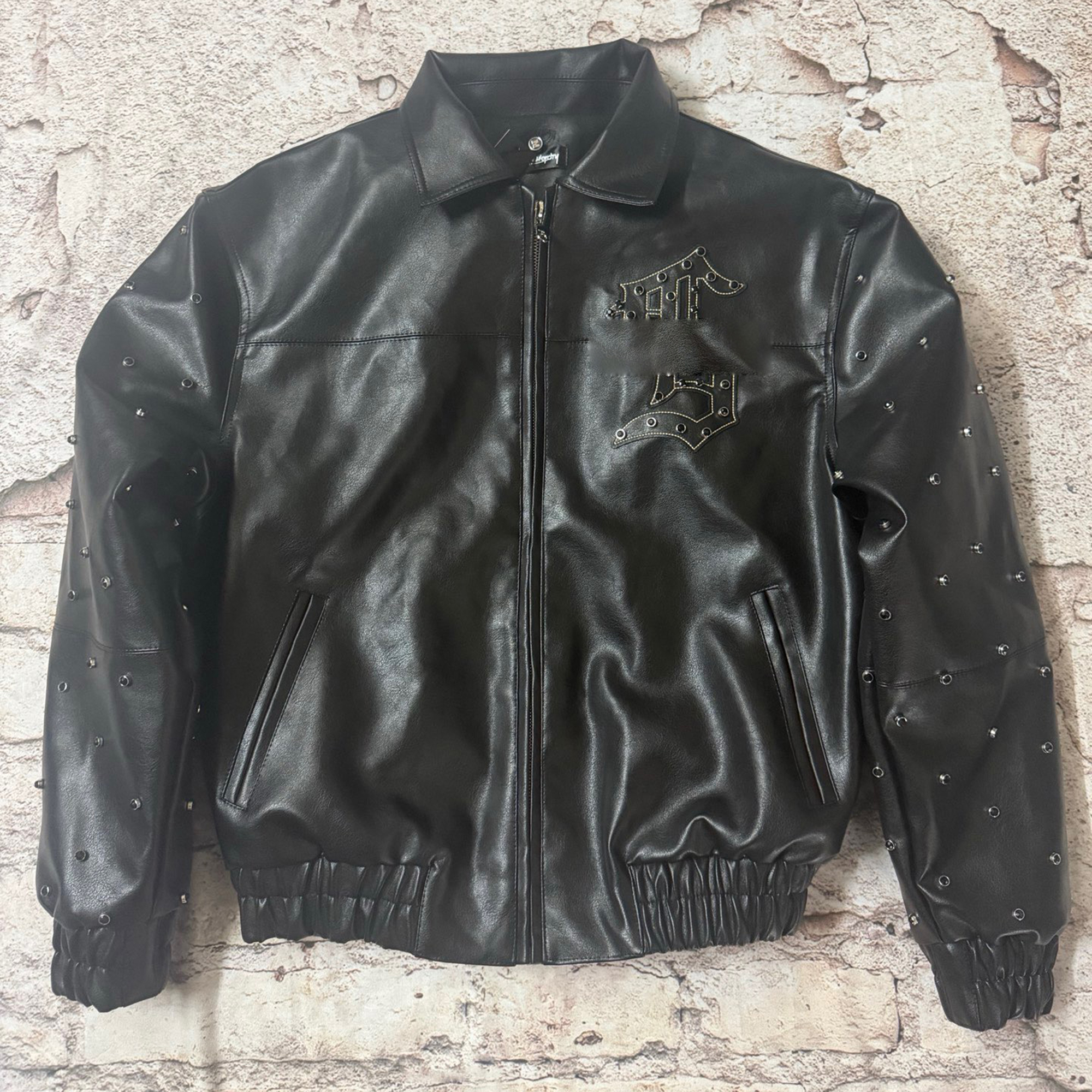 Designer Retro letter motorcycle leather jacket mens and womens embroidered patchwork racing suit windproof and warm jacket baseball jacket mens f L