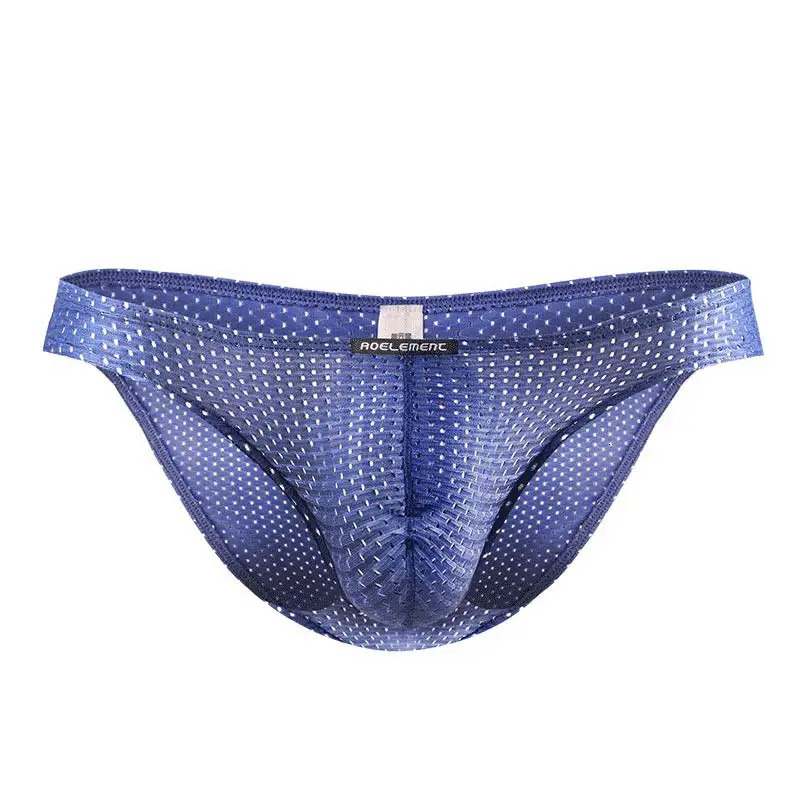 2PCS Tight ice silk transparent briefs mens small mesh eyes youth bottoms breathable 260731BJ