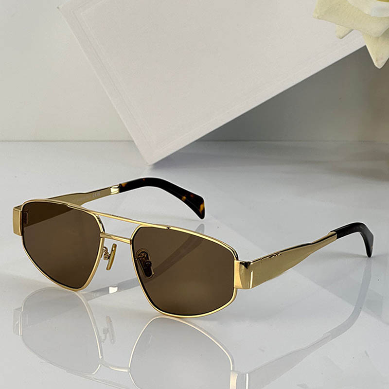 Womens Metal Navigator Sunglasses 40281 Fashion women runway show Classic retro Top quality Metal Triomph symbol