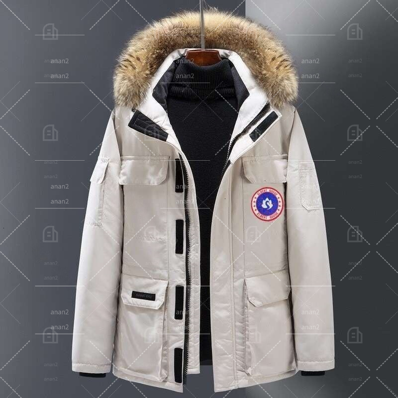 Arctic Warm Men Parka Coat With Real Fur Hood Waterproof Wind Resistant Multi Pocket Outdoor Winter Padded Jacket