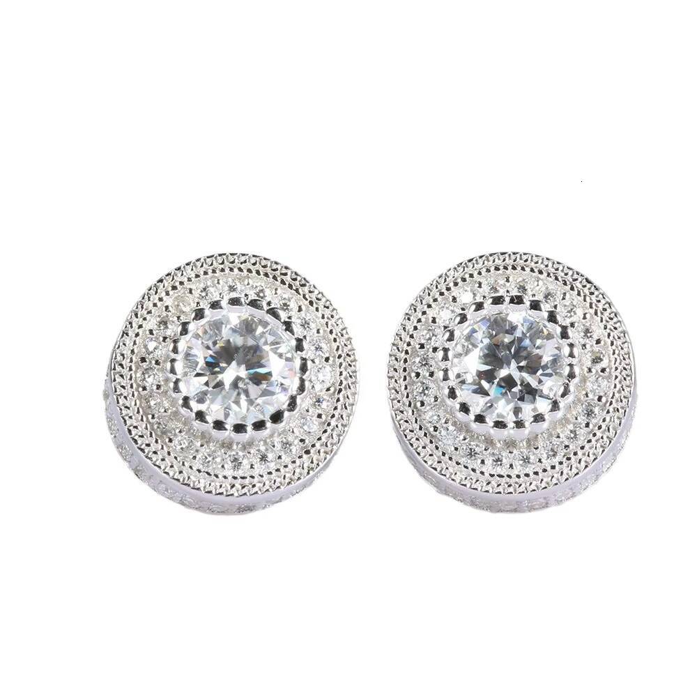 Customize Classic Diamond VVS D Color Moissanite Dangler Earrings 925 Sterling Silver White Gold Wholesale Price