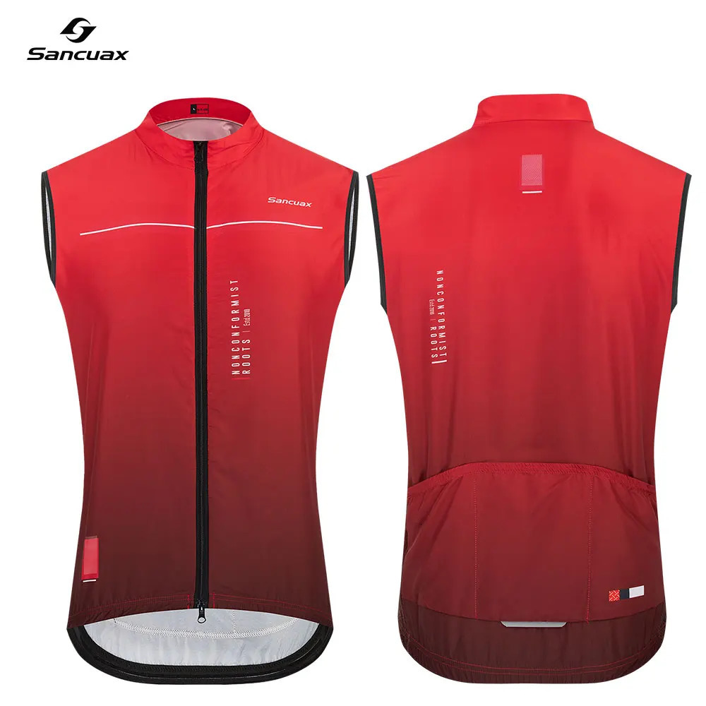 SANCUAX Summer Cycling Sleeveless Jerseys Windproof Sport Run Vest Mountain Bike Sleeveless Cycling Vest Mens Cycling Gilet 260731BJ