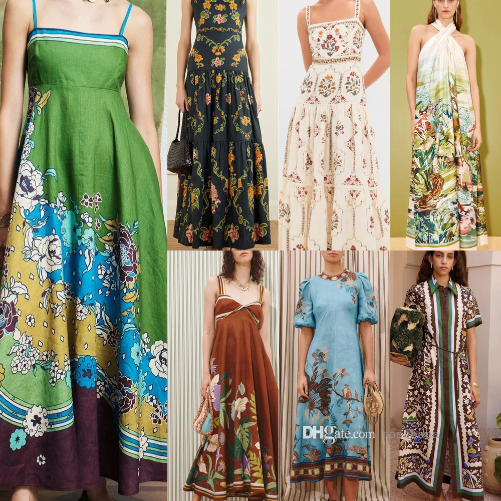 Casual Shirt Dresses For Woman Elegant Fashion Printed Sexy Dress Slim Fit Linen Blend Long Skirt