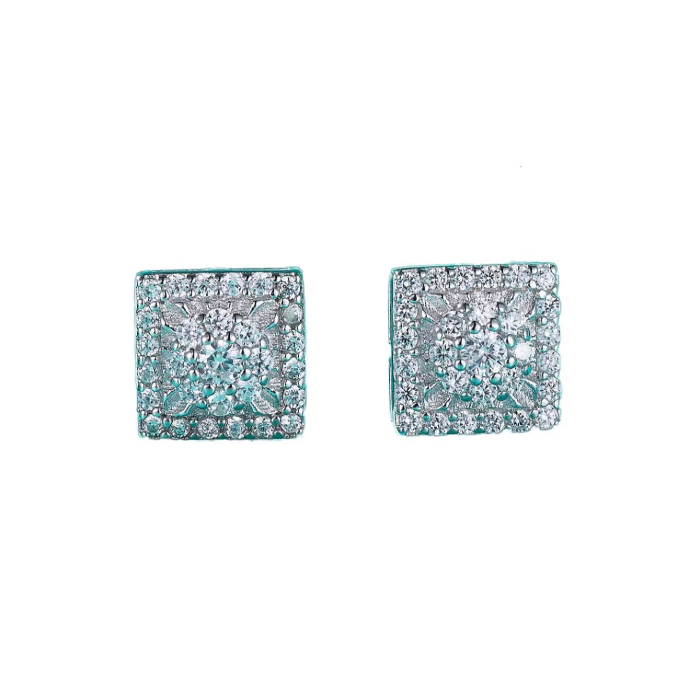 Luxury 925 Sterling Silver VVS Moissanite Stud Earrings Classic Screw Back Unisex Hip Hop Jewelry Men Women