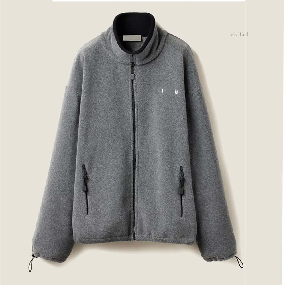 mius top Wool Designer Thick Tech Fleece High Quality Cotton Hoodie Zipper Jacket Women MM Jackets Winter Coat Sweater e26 2