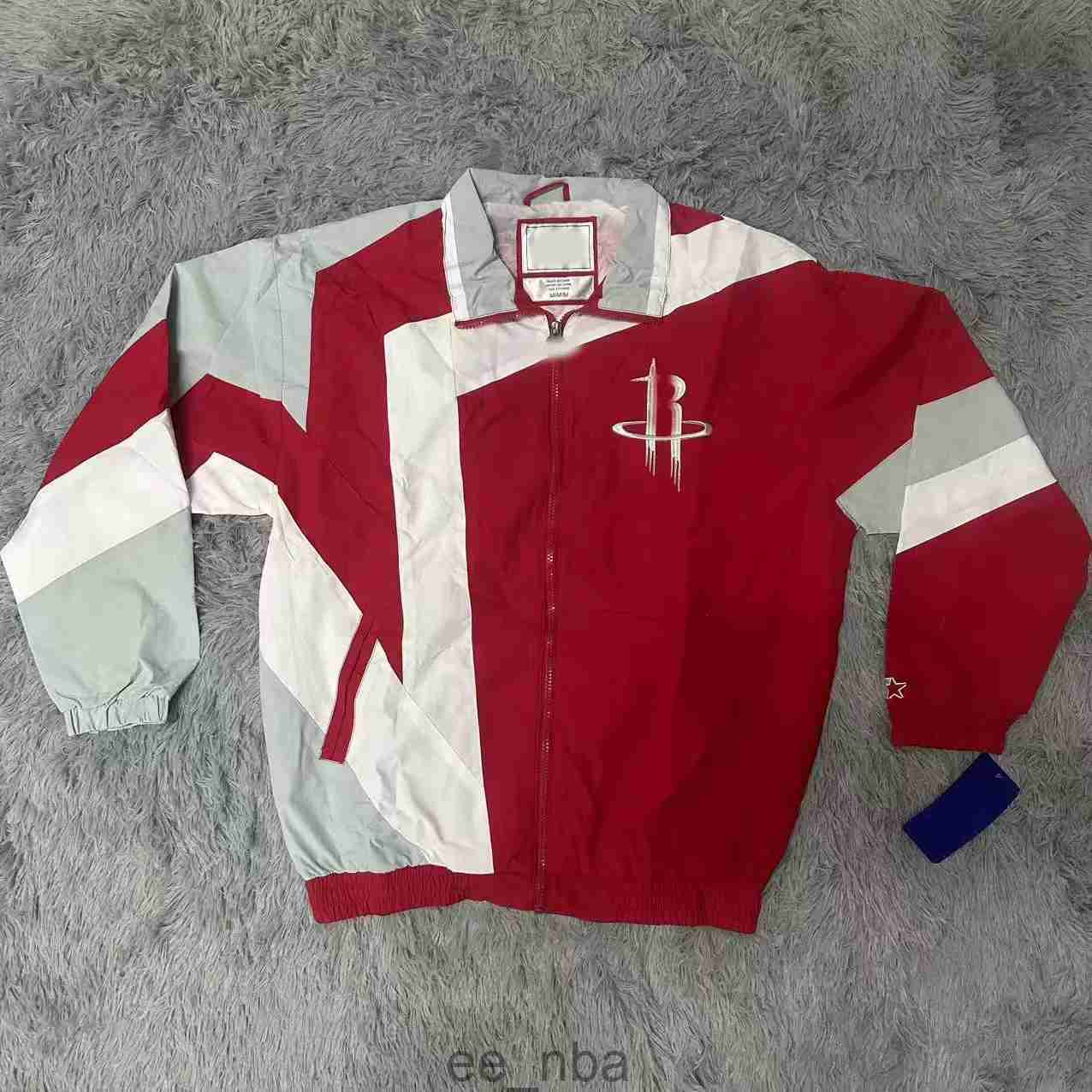 American Retro Mens Jackets Baskeall Starter Jackets Loose Casual Sports Tops Printed Coat Loose Fit Long Sleeve Zipper Coats
