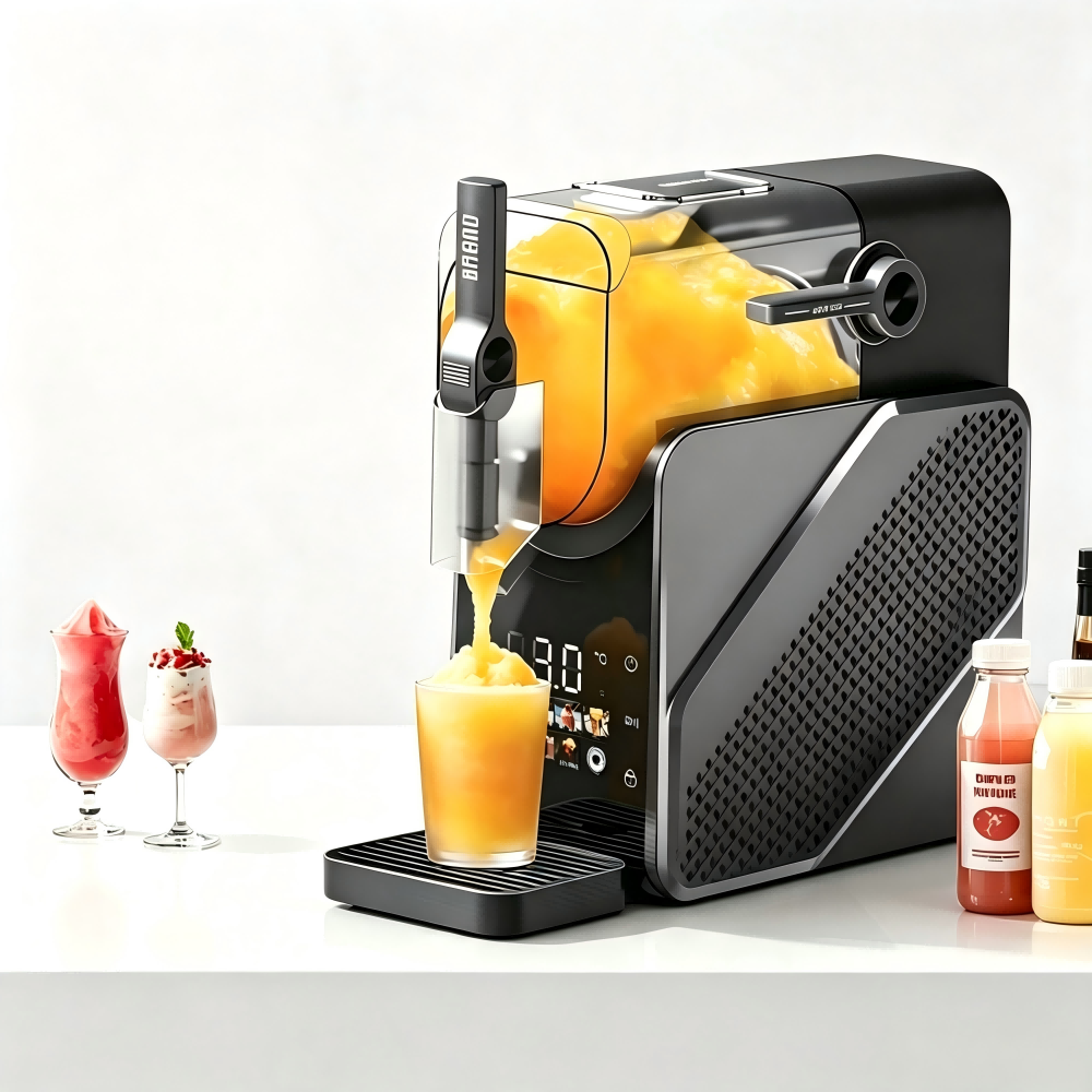 Slush Machine 3-in-1 Desktop Ice Slush Maker 360° Fast Freezing for Home Commercial Use Milkshake Cold Drink Machine One-Key Cleaning
