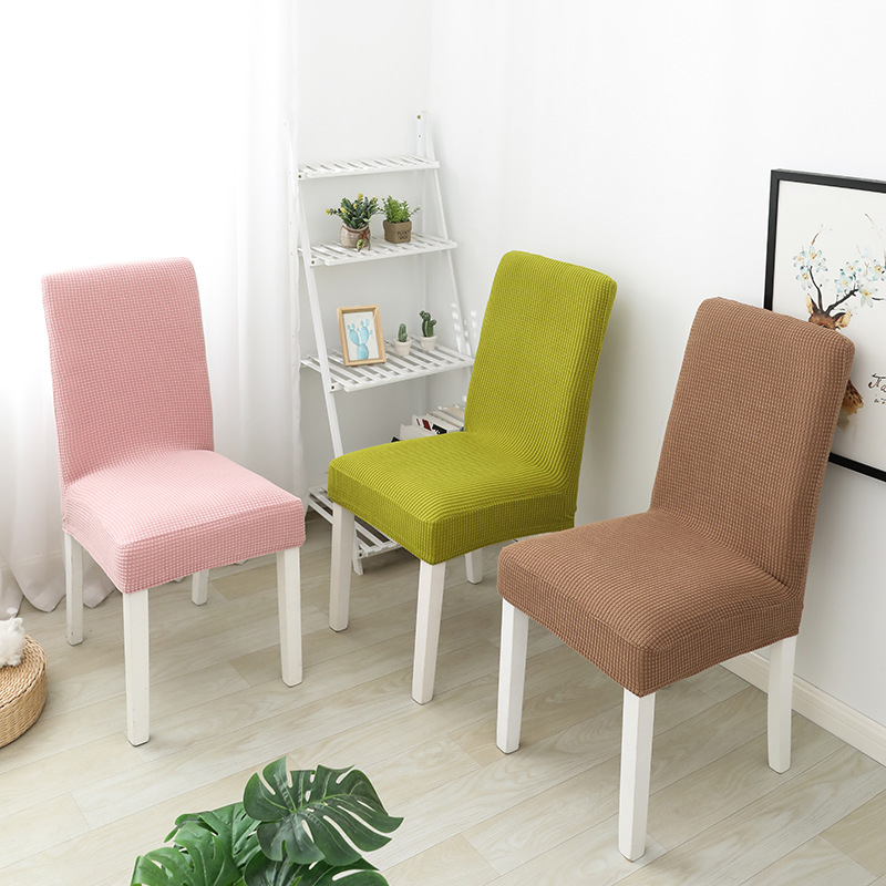 Thickened one-piece fleece elastic chair cover for home use and hotels, solid color stool cover.VC5L01