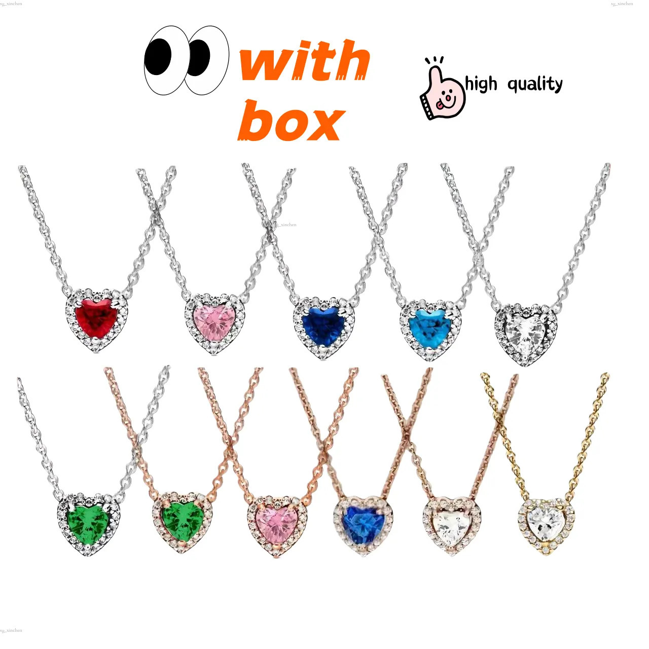 Colliers coeur Charm Designer 12 Styles Collier d'amour cadeau de vacances pour femmes avec boîte