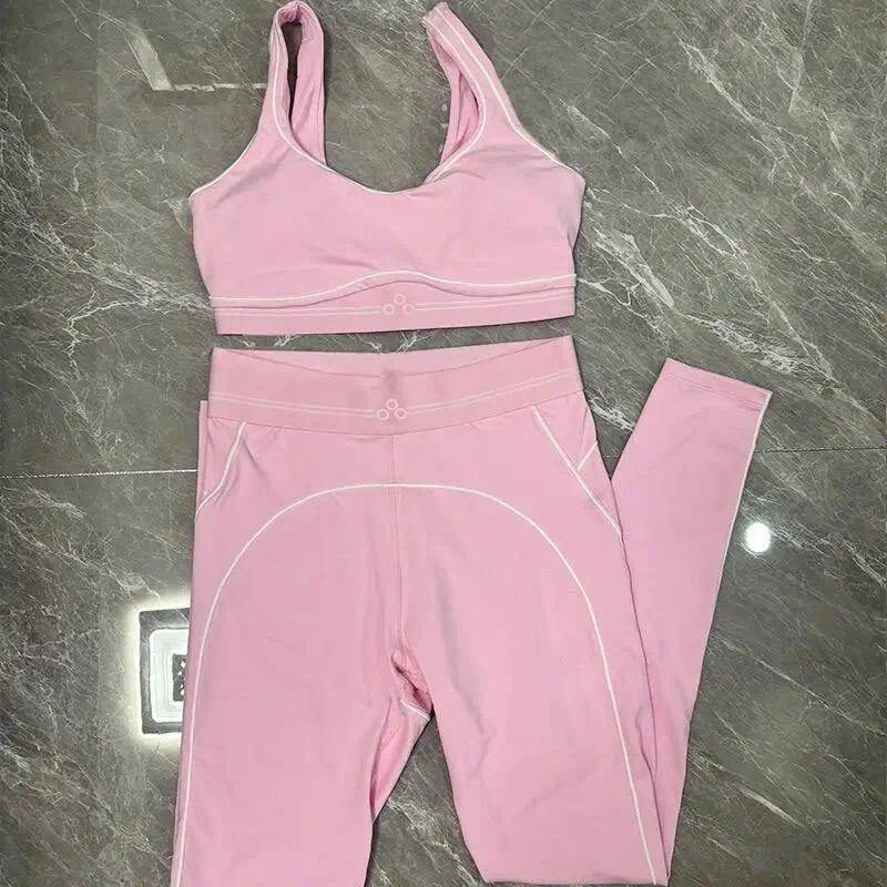 Ensemble de Yoga 2 pièces sans couture pour femmes, débardeur taille haute, collants, résistant aux squats, vêtements de gymnastique Pilates