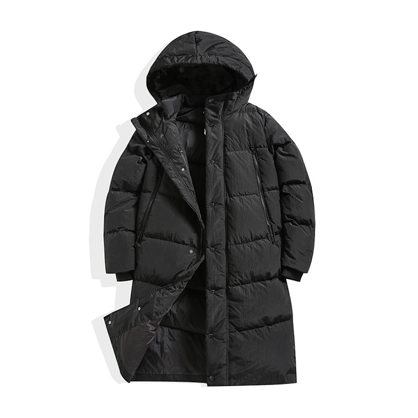 Topstoney Low key Luxury Long Hooded Down Parka Anti bulking Quilted Lining Wind Resistant Thermal Coat Ideal For Layering In Cold Winter Days
