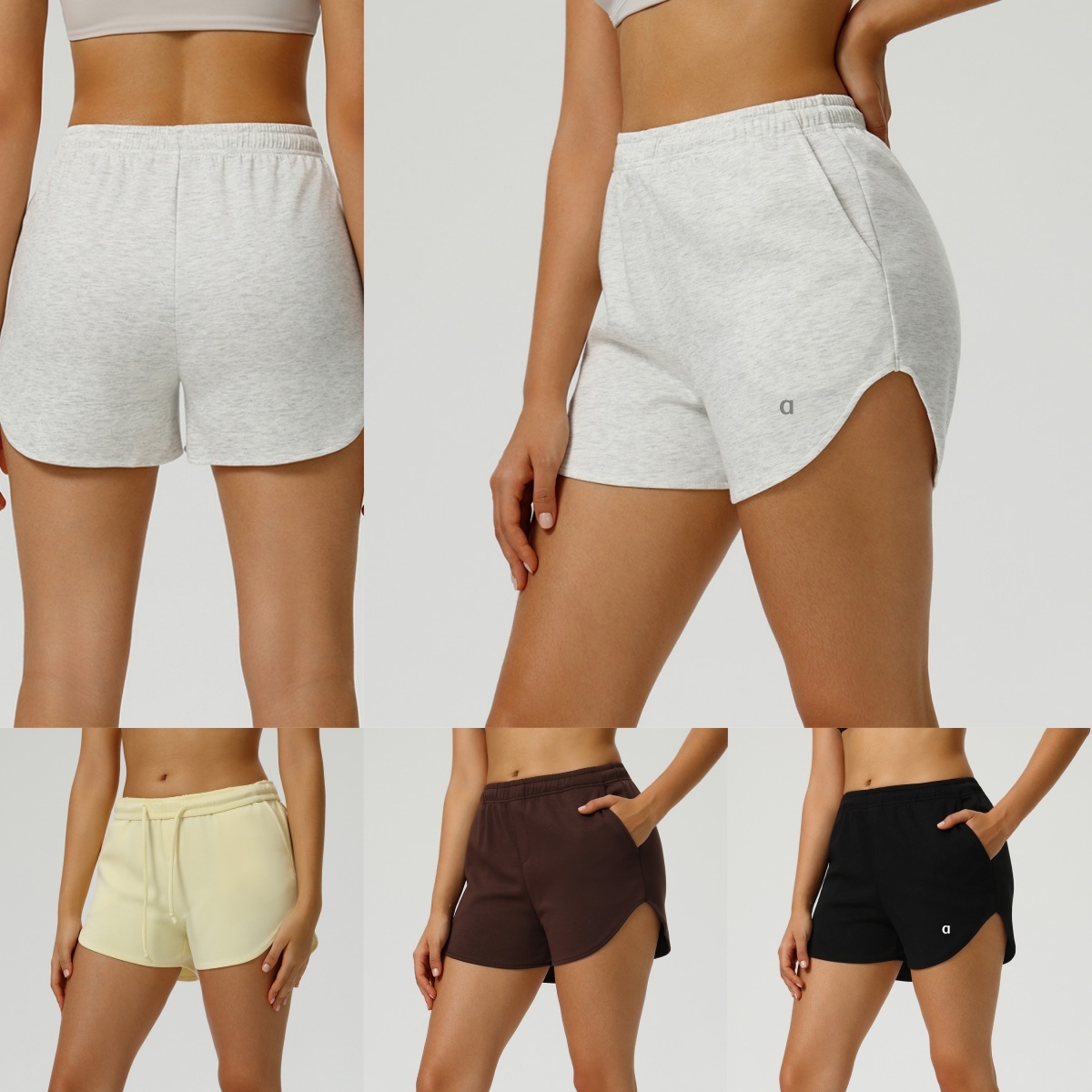 A2611 Womens 3D Silver Sports Shorts with Drawstrings and Pockets Comfortable Casual Yoga Pants Gym Clothes Women Active Lifestyle Joggers