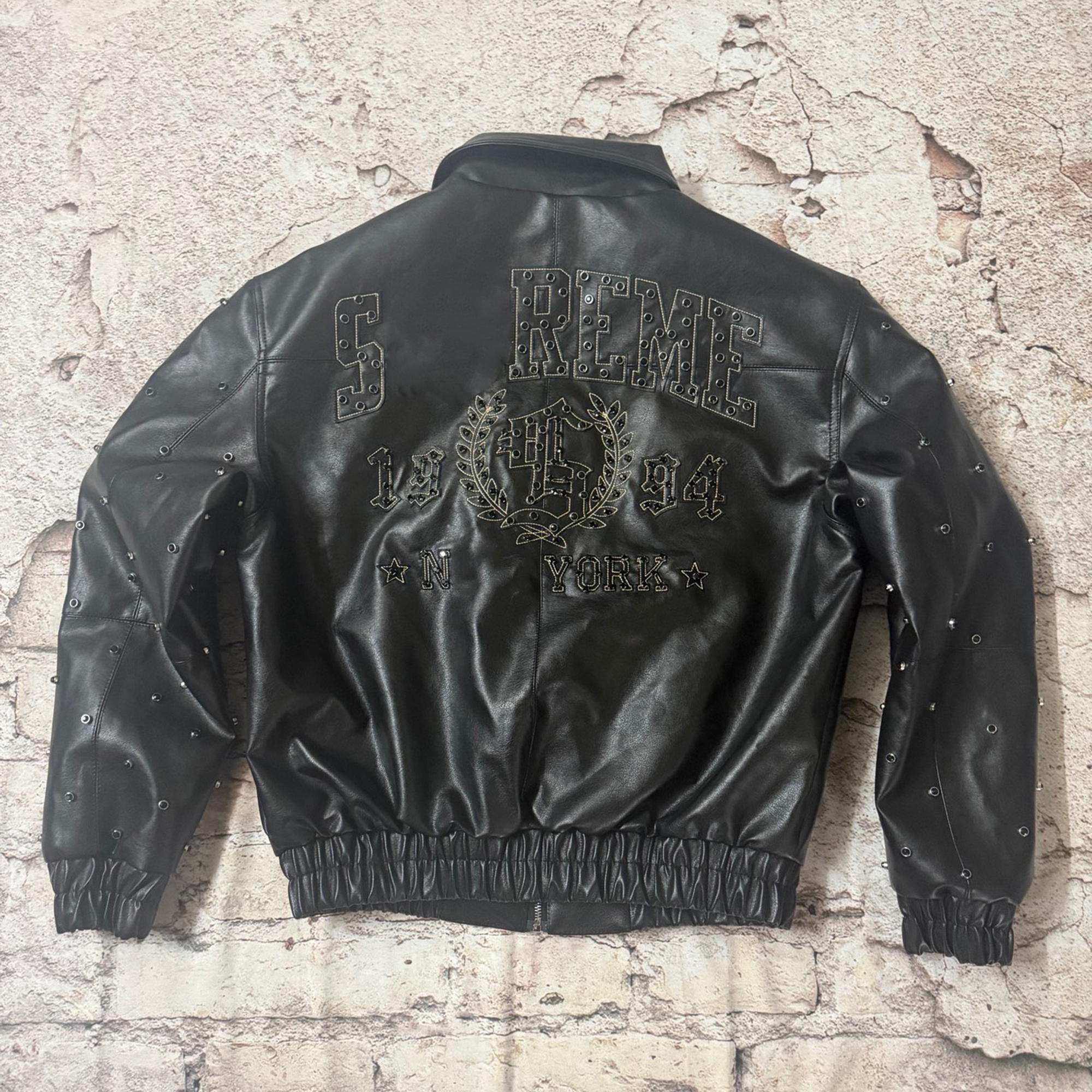 Designer Retro letter motorcycle leather jacket mens and womens embroidered patchwork racing suit windproof and warm jacket baseball jacket mens f L