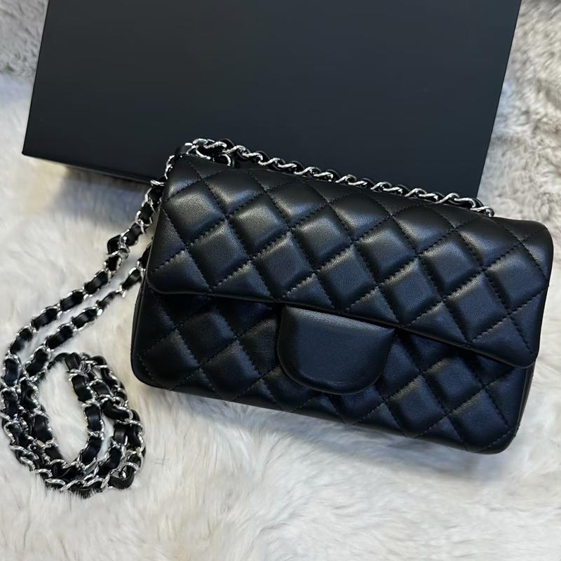 Women's Vintage Party Bag Designer Handbag Print Mini Chain Crossbody Bag, Popular Armpit Black Purse Flap Turn-lock Shoulder Bag for Daily