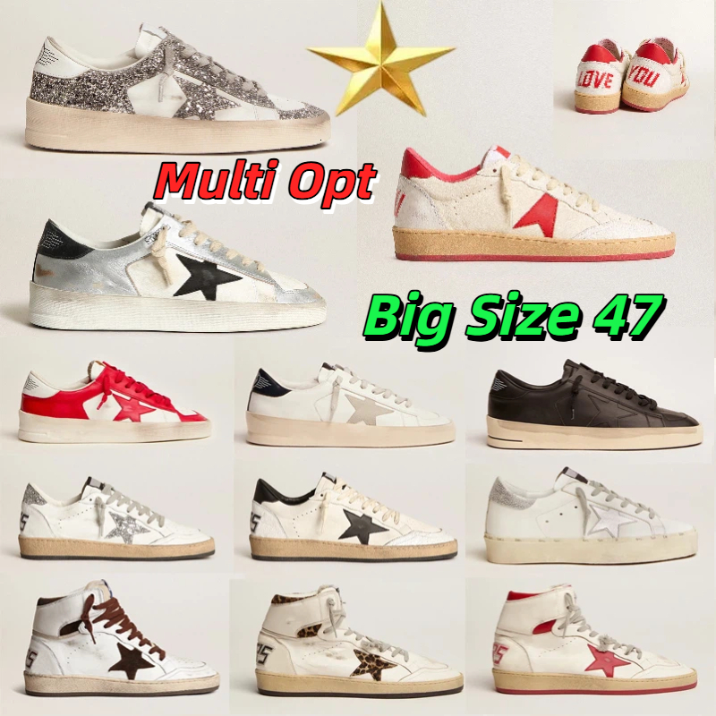 Designer Luxury Gold Goods Super Sneakers Casual Ball Sky Star Shoes Dirty Loafers Italy Brand STARDAN Trainers style Old School Mens Womens Big