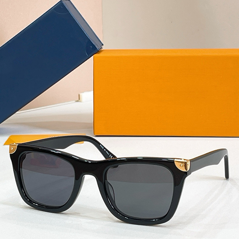 Lunettes de soleil carrées classiques pour hommes Z1579Z Designers en acétate Bordure noire Logo de coin de bagage Lunettes de luxe pour vacances