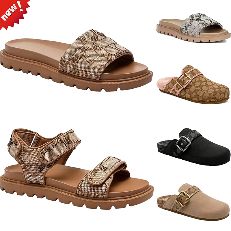 Designer Sandals Coacs Slides Brynn slides sandals Platform slippers Luxury Sunmmer Beach slide womens coacshoes sandals Ladies Brown Flats Clogs Ca