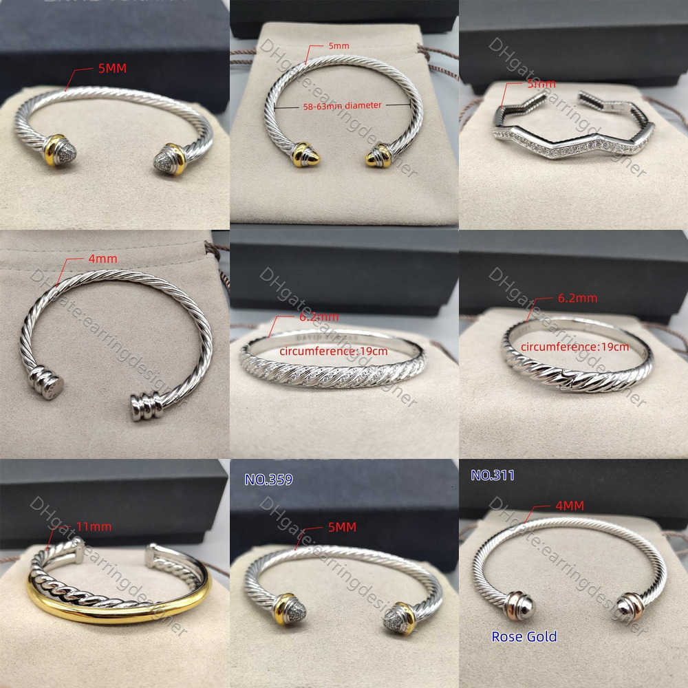 Bracelets de créateurs Plaqué or 18 carats Diamant Manchette ouverte Rétro Croix Bracelet Taille réglable Câble en argent 925 Bijoux de fête de m