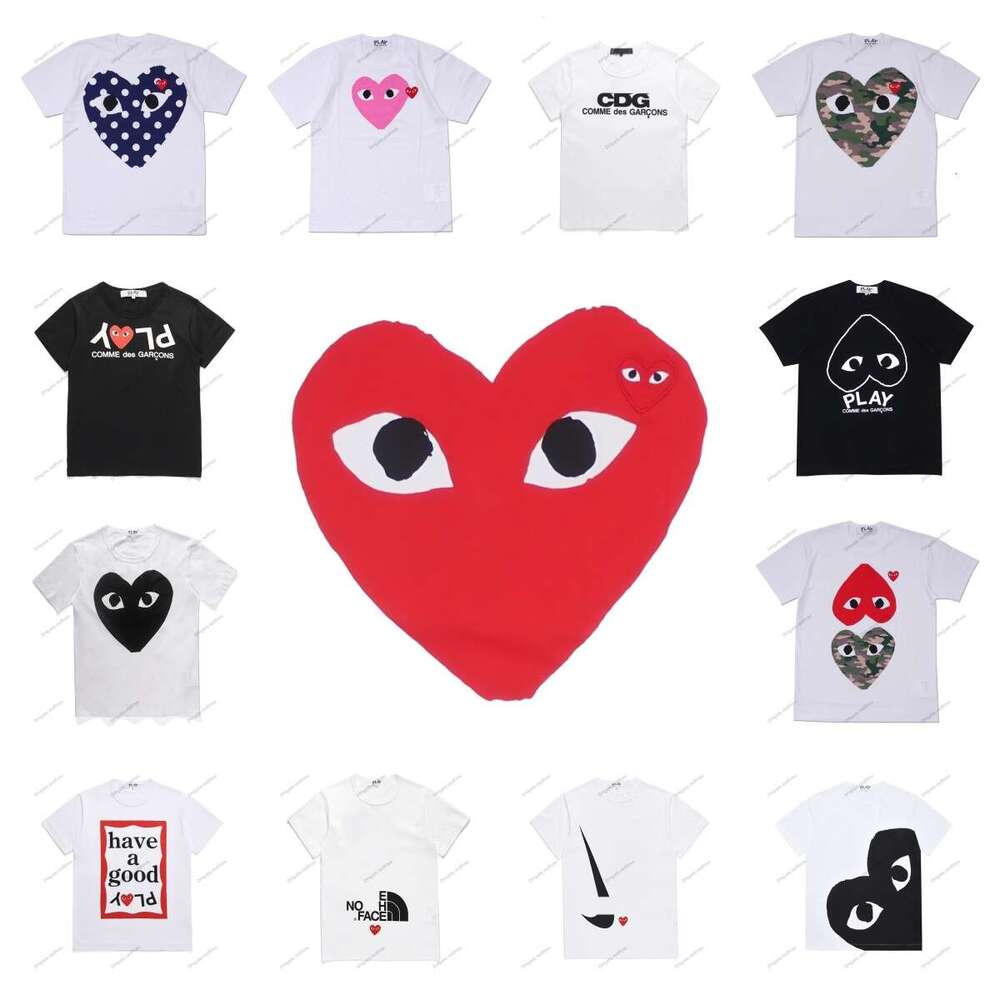 cdgshirt T Shirt Designer Mens Red Fashion Embroidered Casual T-Shirt Cotton Heart Printed Short Sleeve Women Play T shirts S-XL