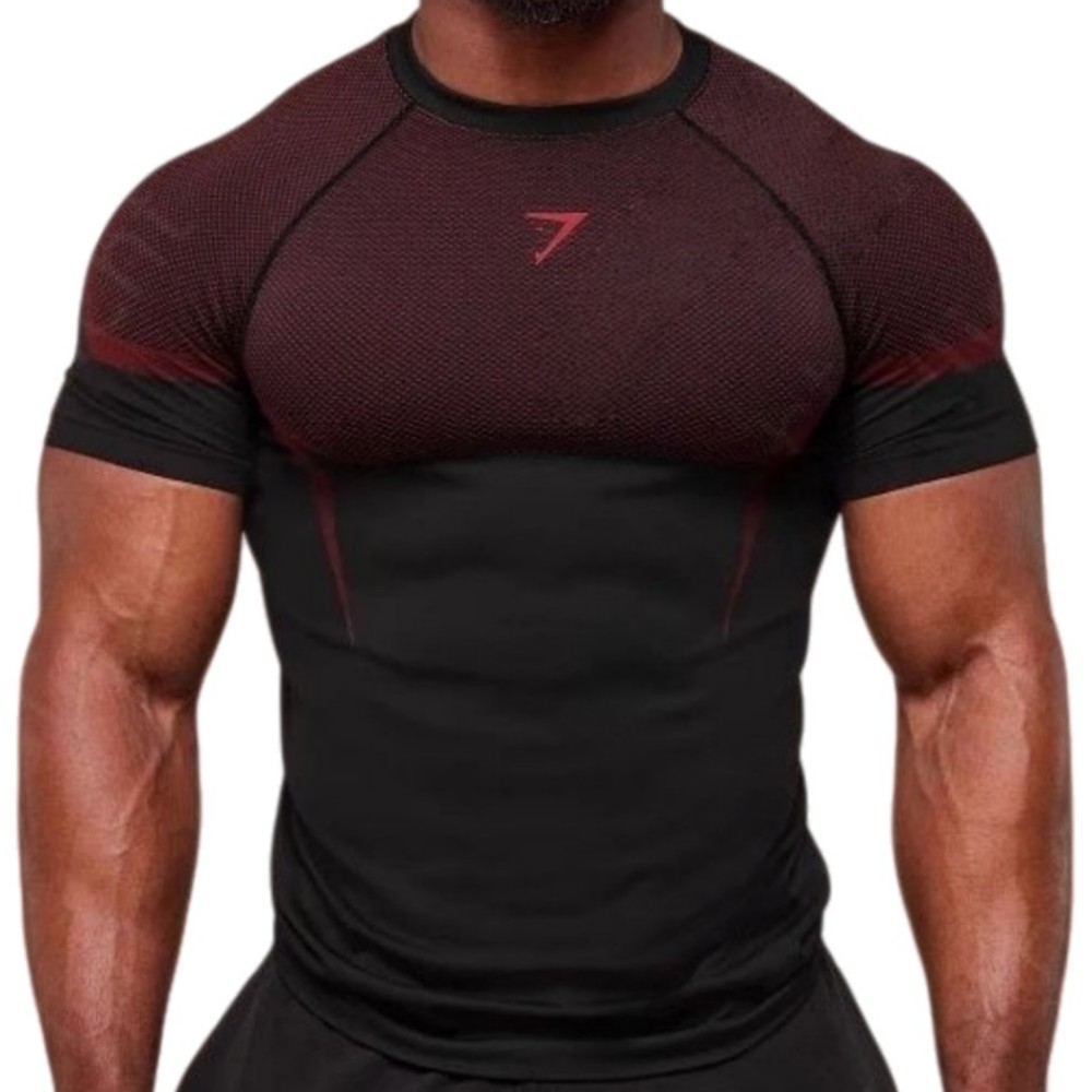 sharked mens T-Shirts Gym Clothing Men Fitness American Vintage T shirt Oversize Cotton Round Neck Short Slve Sports Long-Sleeved Run Fitness Vest C