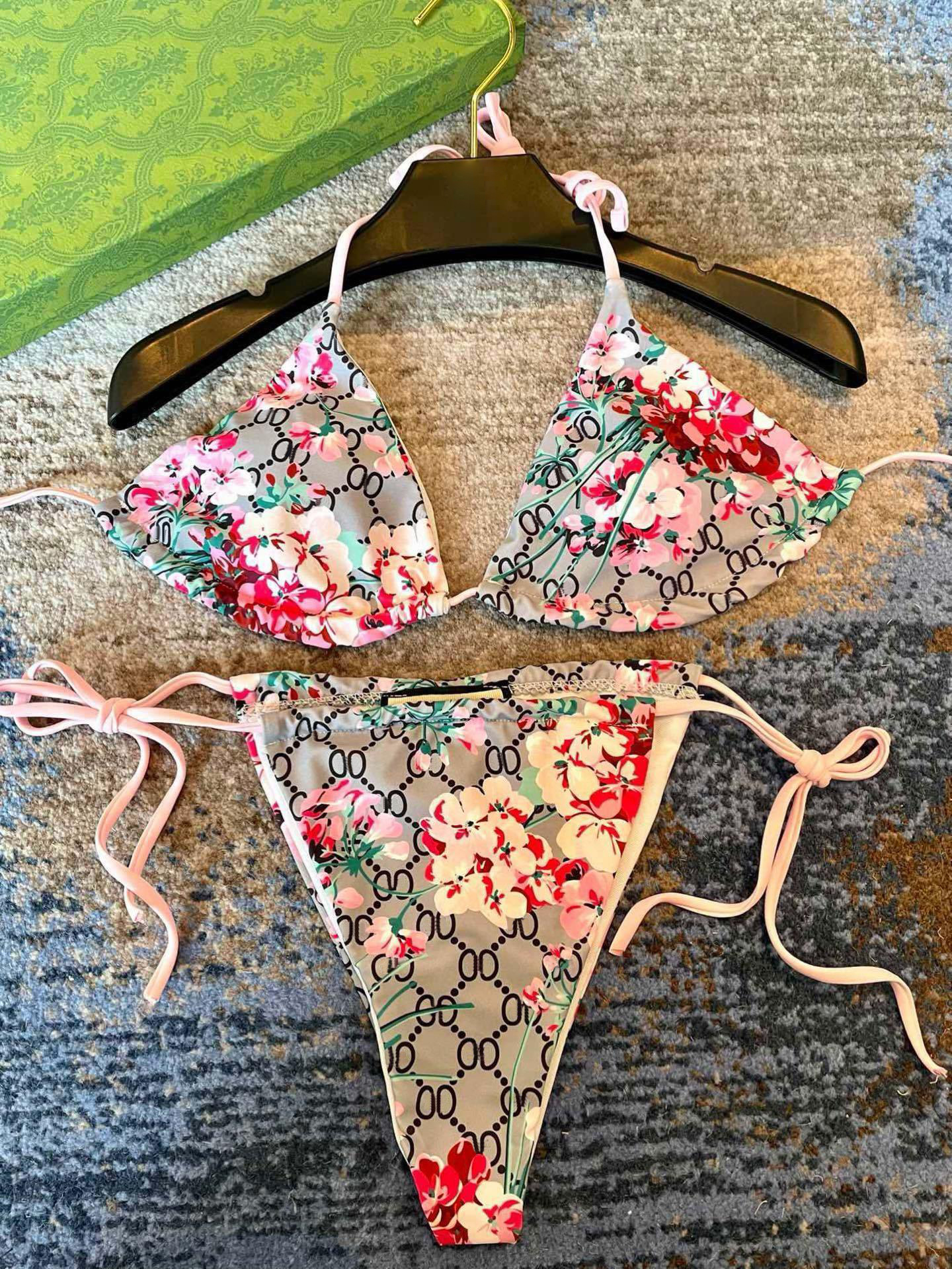 Swimsuit women Vintage thong 2026 womens Bikini Sets Swimwear Printed Bathing Suits Summer Beach Wear Swimming Suit