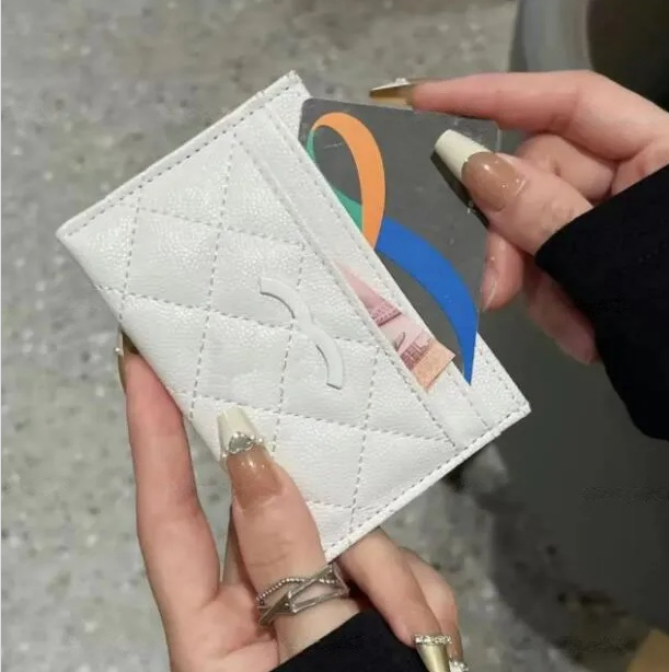 Buyers' Picks Designer Credit ID Card Holder Purse Luxury Sheepskin Leather Wallet Money Bags Plaid Cardholder Case for Men Women Handbags acce