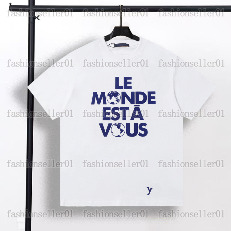 designer summer mens t-shirts europe tshirt simple round neck t shirt luxury casual paris letter short sleeve geometric pattern white tops tees