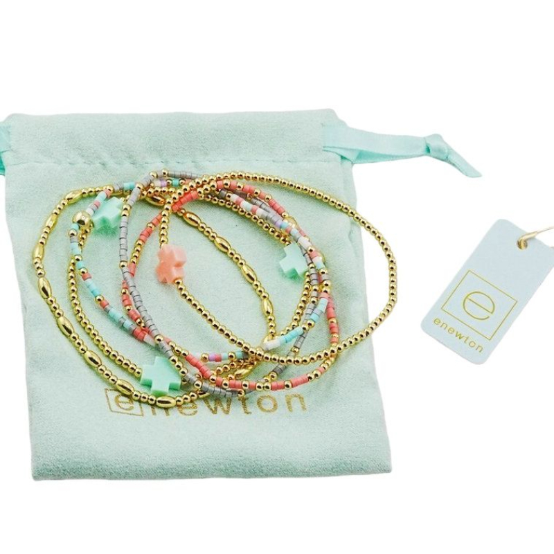Chic Designer Bracelet Enewton Bead Bracelet Luxury Jewelry Bijoux De Luxe Plated Silver Cross Shiny Colorful Plated Gold Smooth Luxe Bracelets Styl