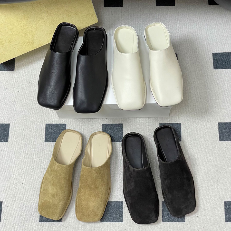 Top quality Minimalism women's slipper Casual square-toe mules flat shoes Beach sandals Luxury designer slides for womens Vacation Walking shoe