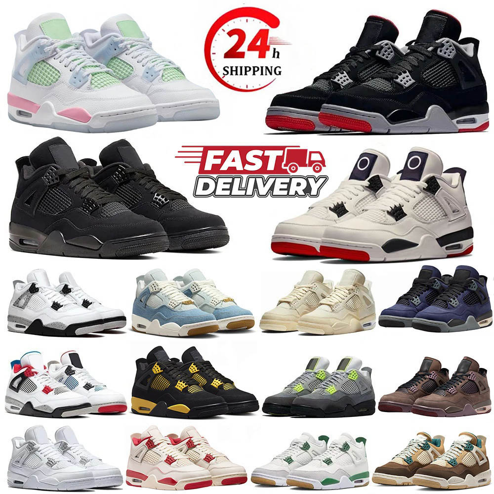Designer Shoes 4 Basketball Shoes Sail Red 4s Mens Sneaker Black Cat Cement Yellow Thunder White Oreo Cool Grey University Valentines Day Seafoam Ca