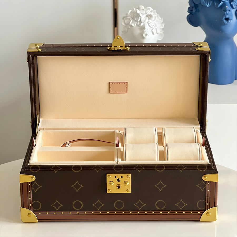 Boîtes à bijoux de créateurs Boîtes à montres de luxe Étuis à fleurs Clé classique Papeterie Bijoux Grande capacité Poignée en cuir Ensemble Boît