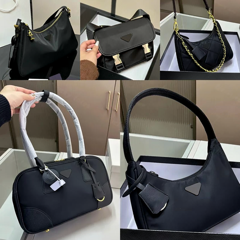 25 Styles Hobo Armpit Bowling Pack Designer Totes For Woman Luxury Mens Postman Bag Nylon Shoulder Bags -12 Black Handbags Baguette DPD2508137 c90