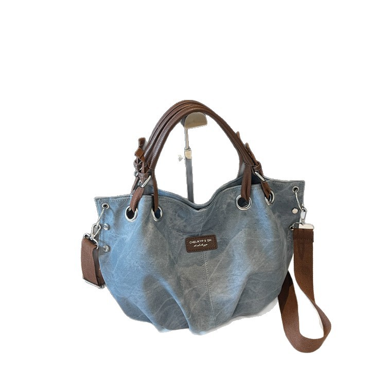 H112 Large-Trendy Retro Style Cross Body/Shoulder Handbag Fashionable Block Colors