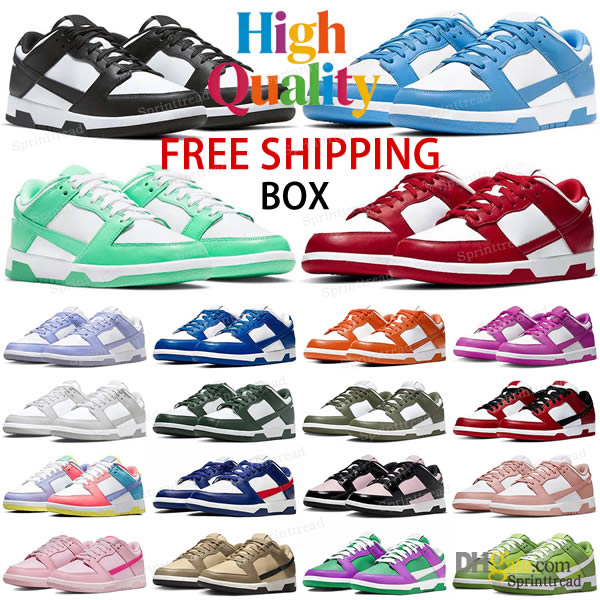 Discounts High Quality Panda Low Skate Shoes Wholesale Designer Kicks Black White Triple Pink Foam UNC Blue Grey Fog Olive Green Fire Boys Girls Wom