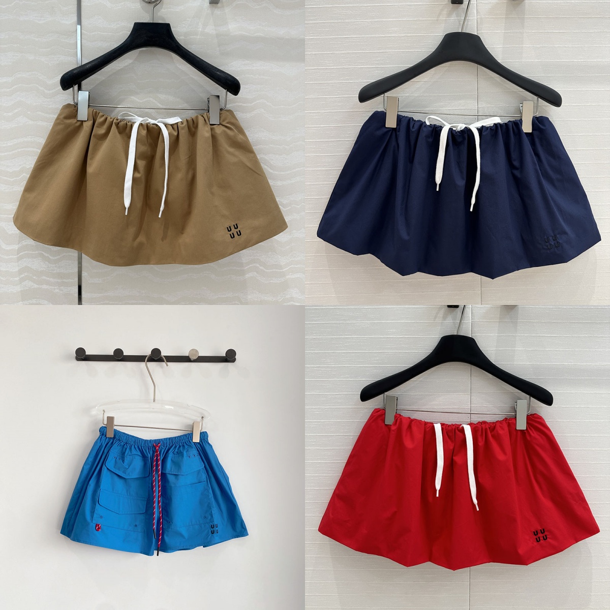 Mini jupes de styliste pour femmes, Sexy, lettres appliquées, cordon de serrage, jupe courte, Style de rue, fête, plage, jupes respirantes, été