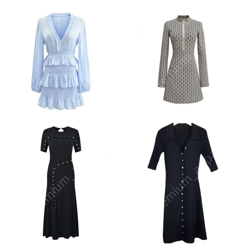 Designer maje women dress team Knit Vintage Spring mj party dresses for woman fashion Hollow out embroidery a-line mini skirt Casual Dresses sandri